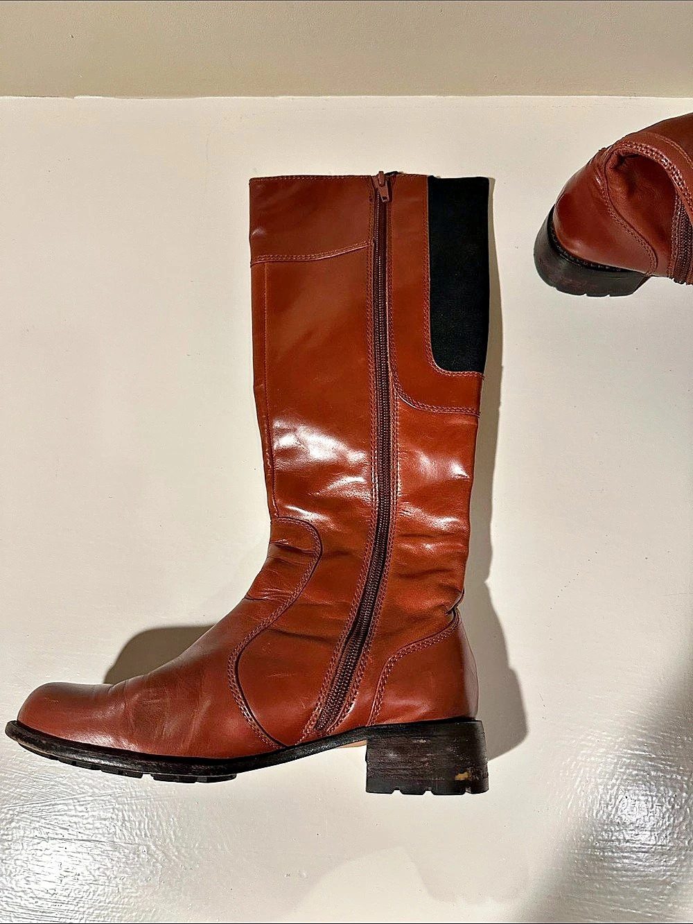 Vero Cuoio Women's Leather Knee-High Heeled Boots Size US 8